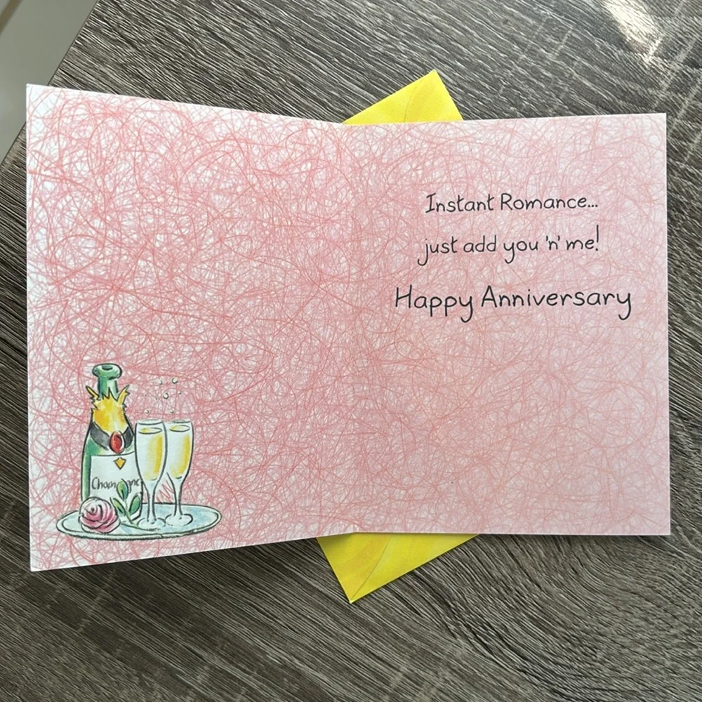 Leanin’ Tree Cards Anniversary Cute Vintage Love Voila Champagne Roses Valentine